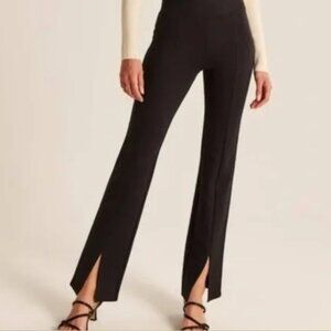 Abercrombie & Fitch Pull On Pants Front Seam Flare Stretch Split Hem